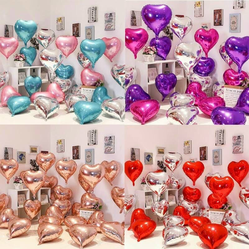 Bóng Tim nhôm trang trí