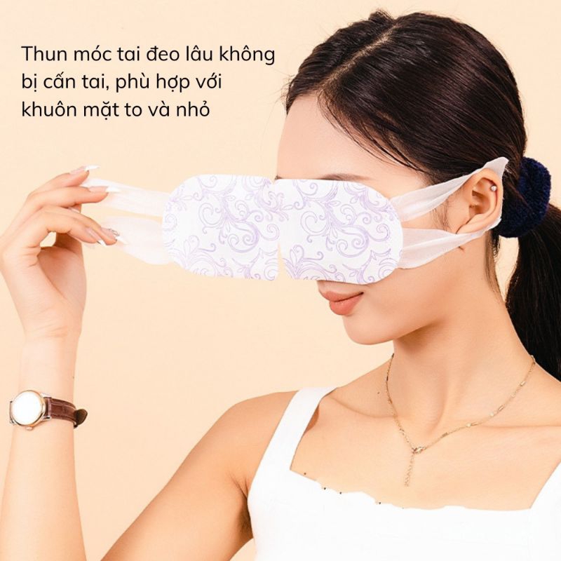Mặt Nạ Mắt Nóng Xông Hơi Nước Chườm Nóng Mắt Thư Giãn Giảm Mỏi Mắt Hương Ngải Cứu, Hoa Oải Hương, Hoa Cúc, Hoa Hồng