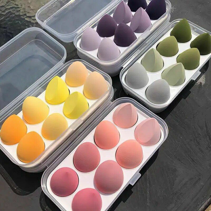 Set 4/ 8 Mút Trang Điểm Hình Quả Trứng Nhiều Màu Sắc