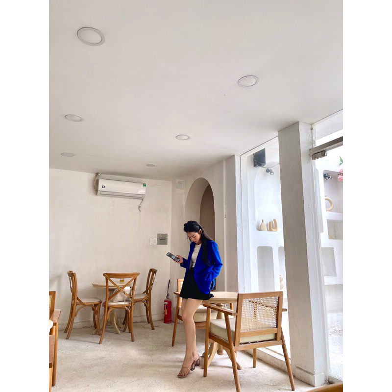 Áo khoác vest Blazer form dài 2 túi hàng thiết kế 2 lớp