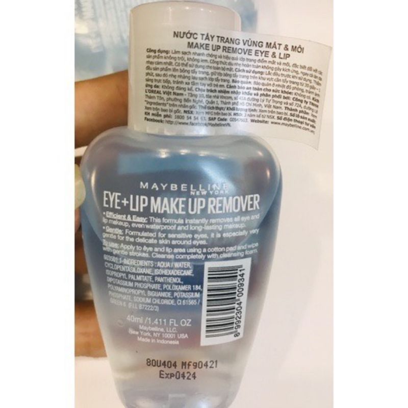 NƯỚC TẨY TRANG MẮT VÀ MÔI MAYBELLINE