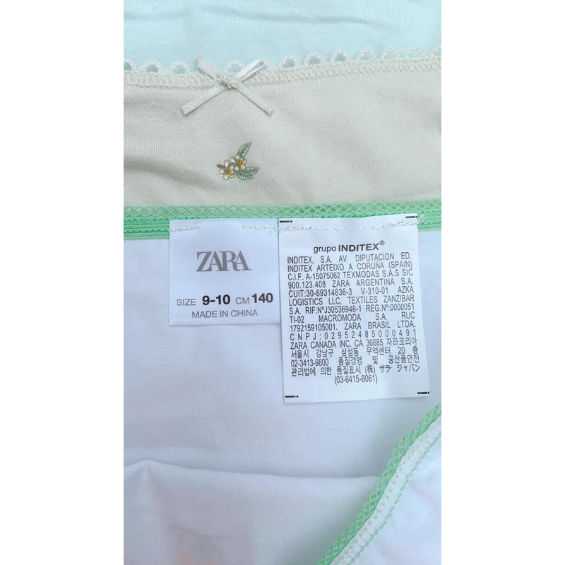 Quần chip bé gái zara cotton hữu cơ 4-14tuoi.
