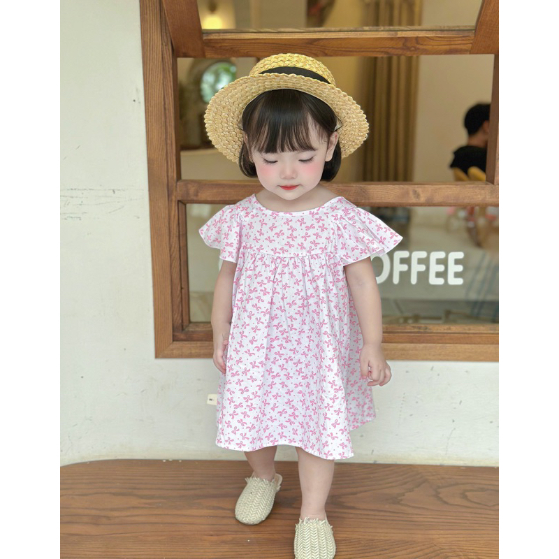 Váy hoa cánh tiên chữ A bé gái