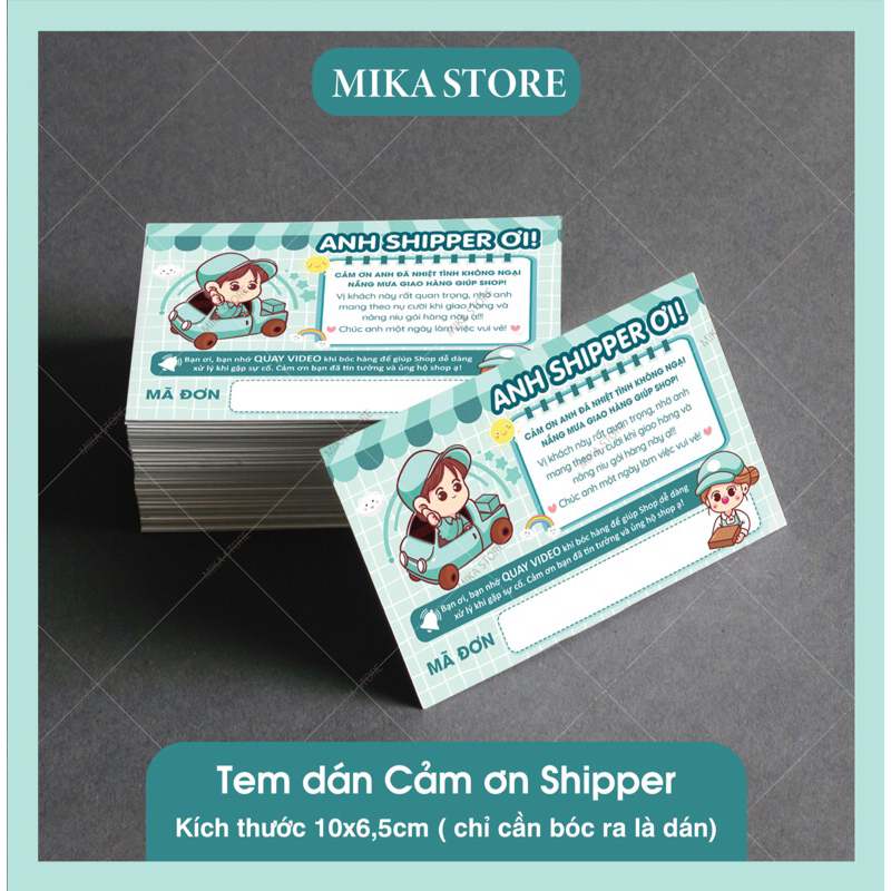 Tem dán cảm ơn shipper , tem ghi mã đơn hàng
