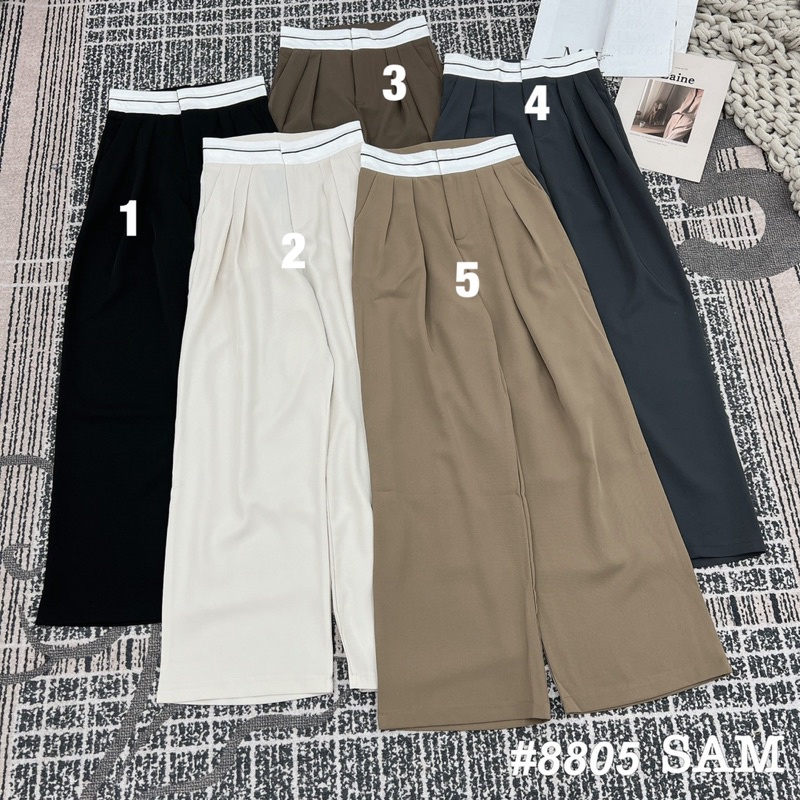 QUẦN SUÔNG LỤA CẠP TRẮNG VIỀN SANG CHẢNH HÀNG QCL1 MS21510