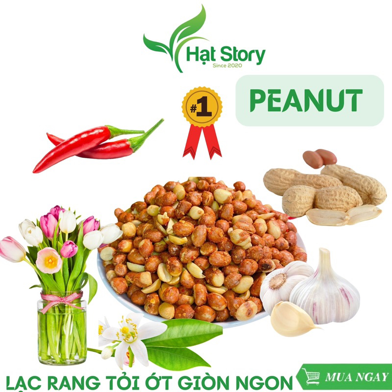 500Gr Đậu Phộng(Lạc) Tỏi Ớt Thơm Ngon Đậm Vị