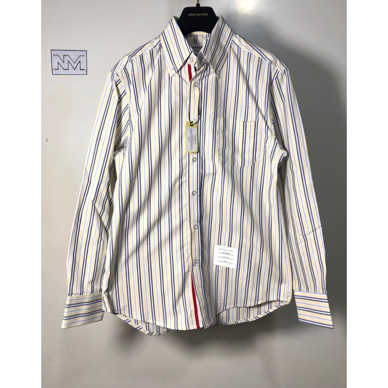 Sơ mi Thom browne sọc vàng