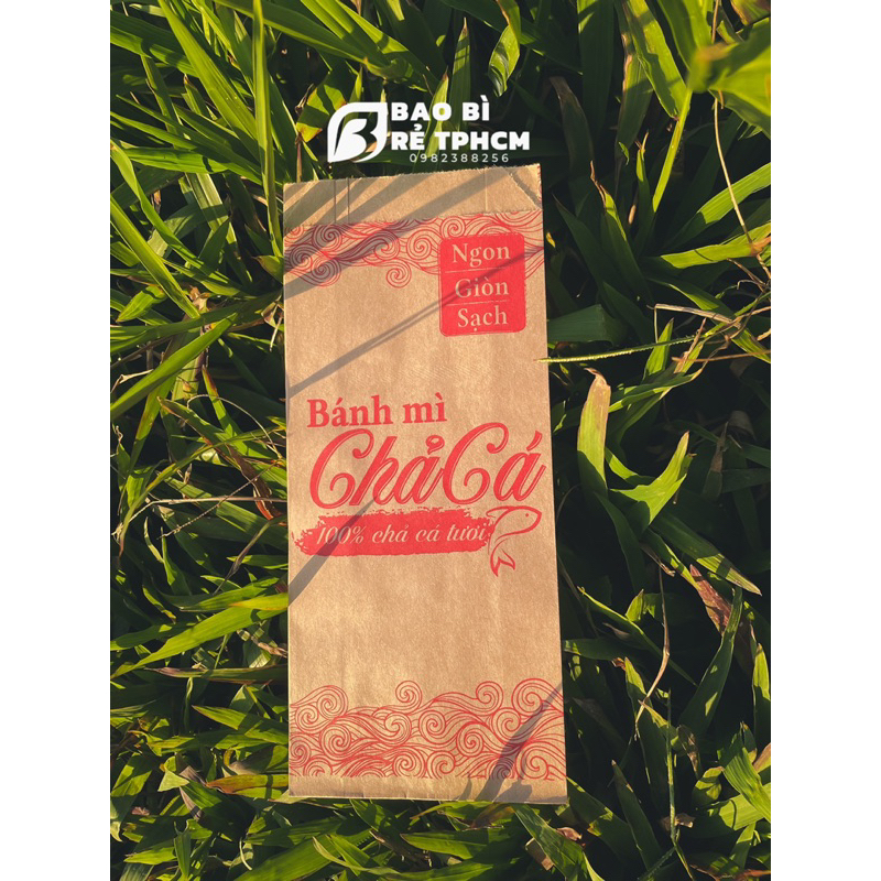 Túi Giấy Kraft Bánh Mì Chả Cá Combo 100