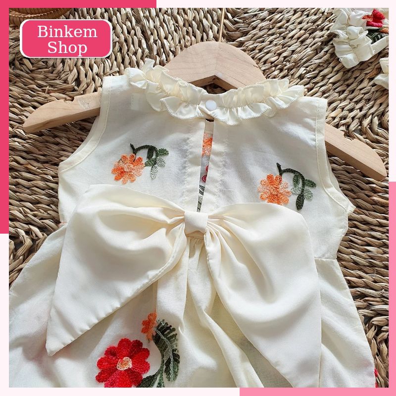 Body Bé Gái Sơ Sinh BINKEMSHOP. Body Đầy Tháng Cho Bé Tặng Kèm Turban và Hài. Bodysuit Cho Bé Sơ Sinh 3-11kg