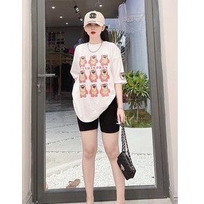 Set bộ cotton khô from rộng tay lỡ mix quần legging_in gấu