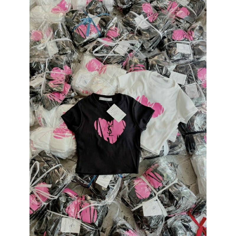 ÁO THUN TAY NGẮN BABY TEE TRÁI TIM QUAI S EO UN