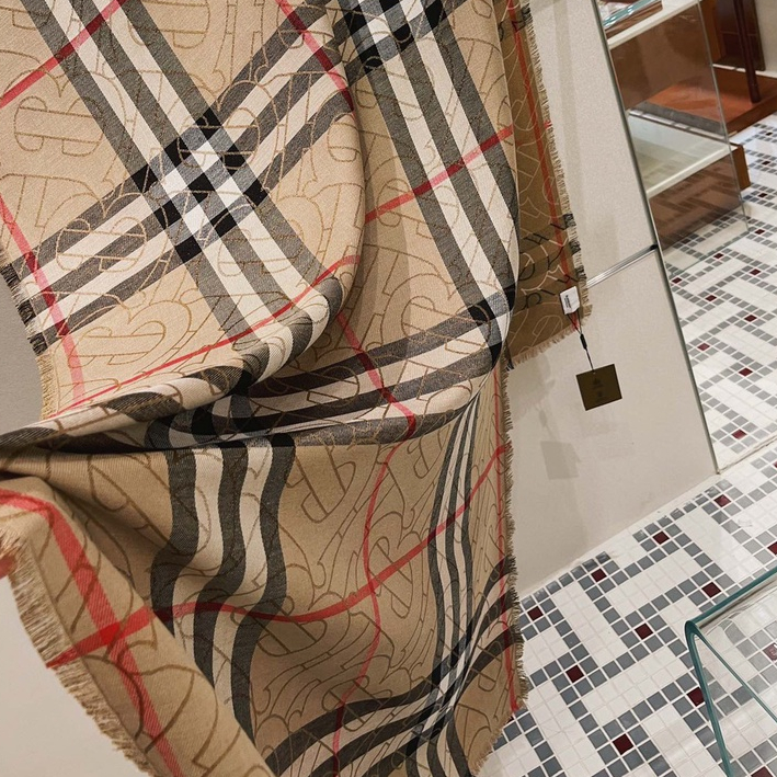 Khăn lụa đũi dệt kim tuyến nhãn hiệu B, khăn choàng bản dài 90x180cm - Hàng có sẵn