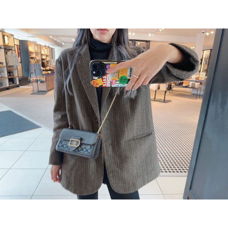 Túi Đeo Chéo/ Đeo Vai Da Thật Phối Canvas LĐ