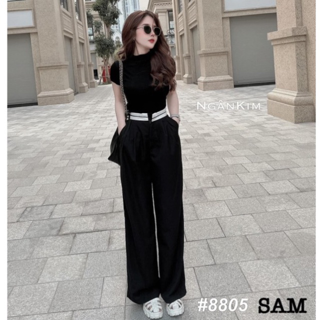 QUẦN SUÔNG LỤA CẠP TRẮNG VIỀN SANG CHẢNH HÀNG QCL1 MS21510