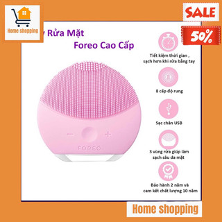 Máy rửa mặt mini 2 cao cấp rung sóng , máy rửa mặt massage đầu Silicon