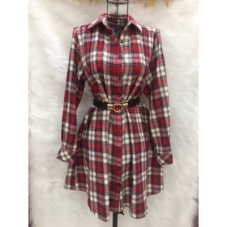 Váy Đầm Sơ Mi Ca Rô Nhật 2 hand- Size M.