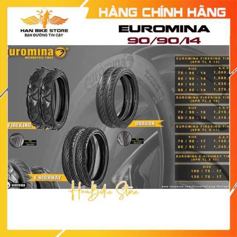 Vỏ Lốp Airblade, Vision... 80/90/14 và 90/90/14 EUROMINA GAI 3D