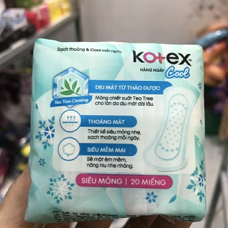 《 HCM 》Lốc 8 gói băng Kotex hàng ngày cool 20 miếng / 1 gói
