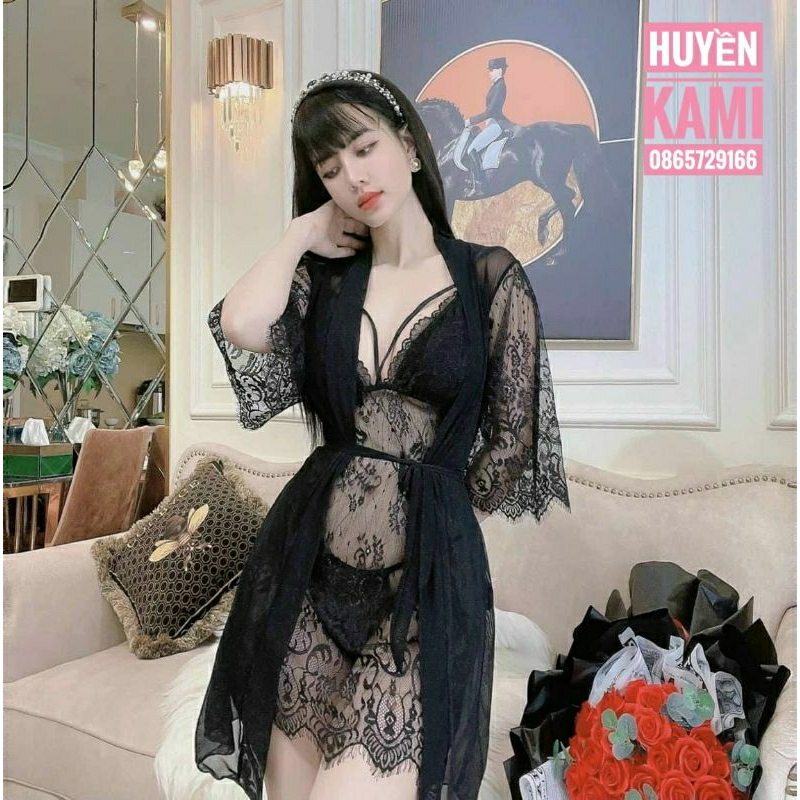 Set váy ngủ choàng ren hàng quảng châu cao cấp có mút ngực | BigBuy360 - bigbuy360.vn