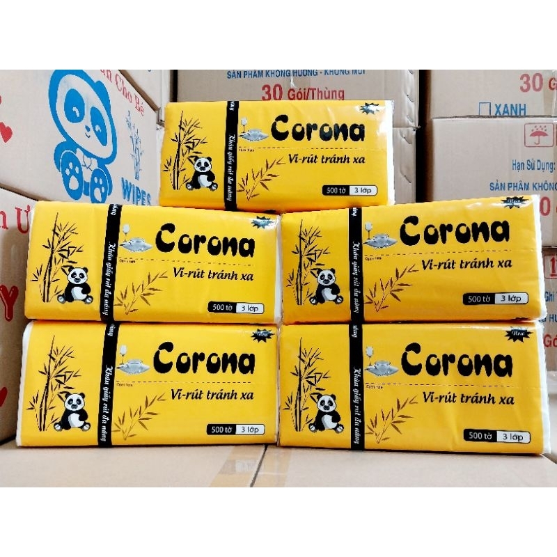 Khăn Giấy Gấu CORONA 500 Tờ.