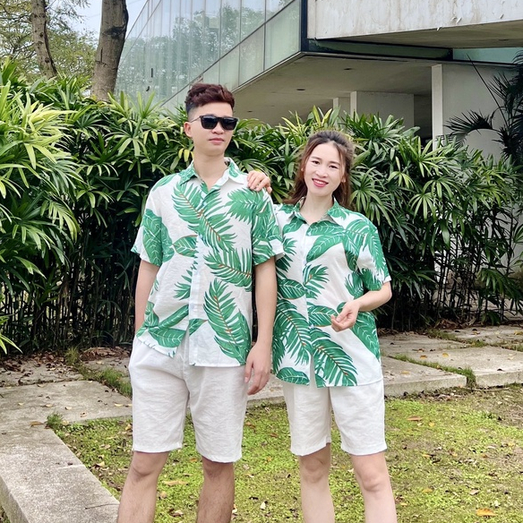 Áo Sơ Mi Đi Biển, Sơ Mi Hawaii Họa Tiết, Vải TƠ ĐŨI Cao Cấp