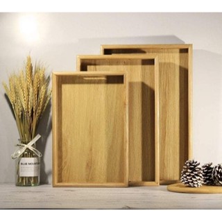 Khay gỗ đa năng có tay cầm cao 4cm dùng để bưng bê đồ ăn và đồ uống, khay gỗ đa năng cao cấp NOITHATLUX