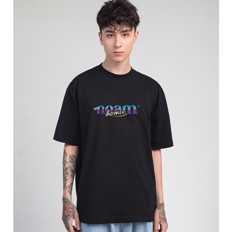 Áo thun Form rộng NOAM Namie Unisex 100% Cotton - Màu đen