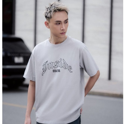 Áo thun oversize unisex form rộng in chữ INSIDEMEN phông ulzzang nam nữ cổ tròn 4 màu basic ITS00303