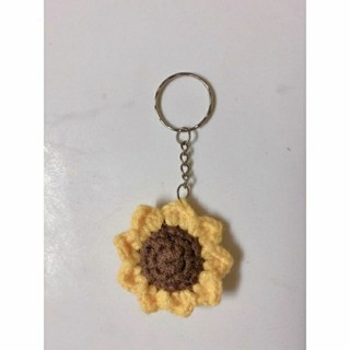 Móc khóa hoa hướng dương len mini