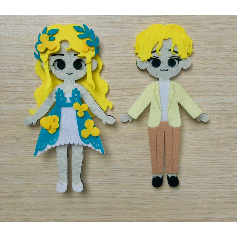 Set 2 búp bê không kèm quần áo bộ sách vải tủ quần áo công chúa hoàng tử