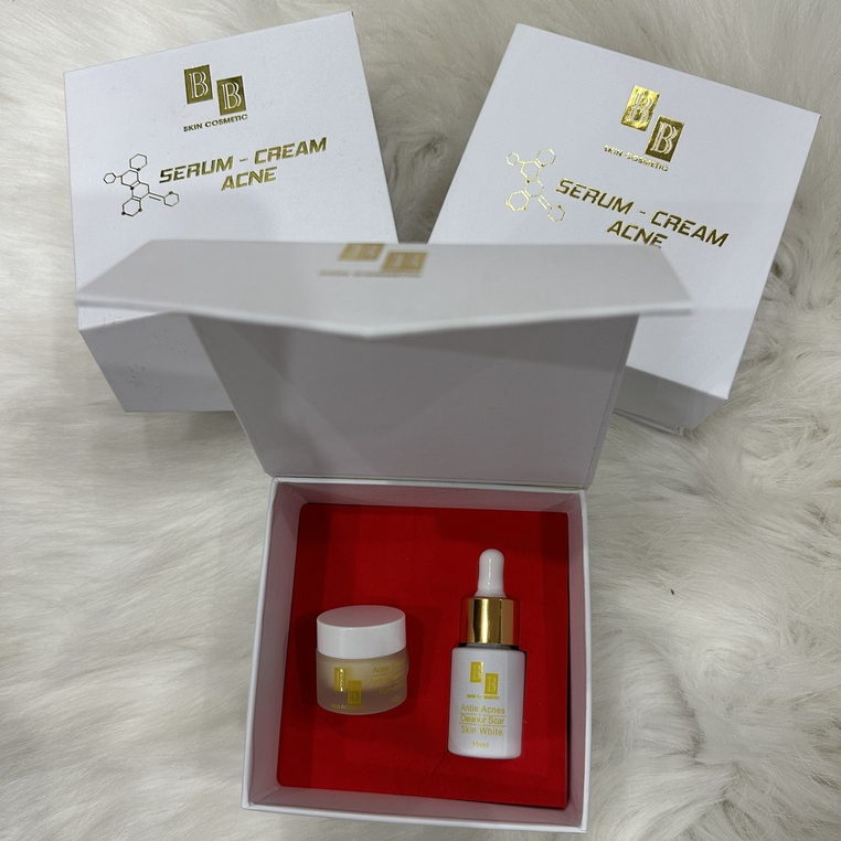 Bộ T-r-ị M-ụ-n Trắng Da BB Serum Cream Acne / Mầm Vi Sinh BB Skin Cosmetic Căng Bóng Không Bong Tróc