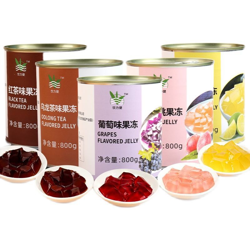 Topping thạch mix vị trái cây đóng lon 800g