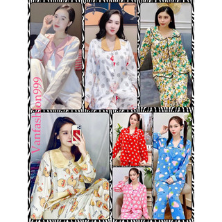 Pijama lụa mango latin mềm mịn , bộ mặc nhà mẫu đẹp không nhăn  size 40/58 kí