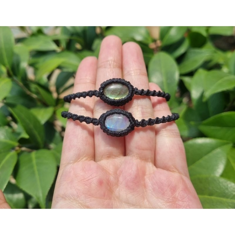 Vòng tay Macrame Moonstone, Labradorite