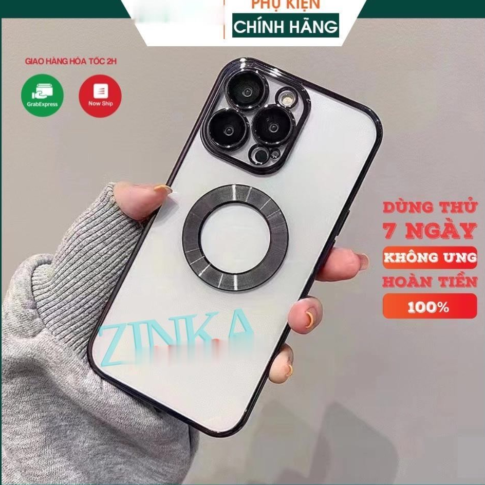 Ốp điện thoại nam châm 6D, Bảo vệ cam trong suốt, Viền xi nhôm, Bảo vệ toàn bộ máy cho 7/8/x/xsmax/11/12/13