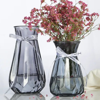 Bình hoa thuỷ tinh quả bí ngô PUMKIN tặng kèm nơ Qhouse , lọ hoa decor trang trí nhà cửa 18 CM