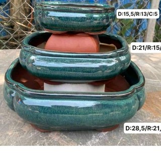 Bộ 3 chậu áng mây men hoả biến M585