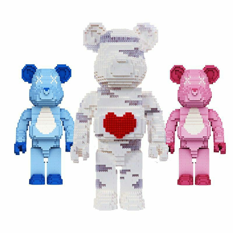 Bộ đồ chơi LẮP RÁP xếp hình Thú to 32 - 36 cm Mô hình lắp ráp Lego 3D gấu Bearbrick jinx ironman Thỏ tím Gấu nâu