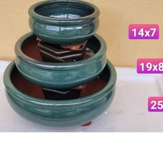 Bộ 3 chậu tròn men hoả biến bát tràng hb001