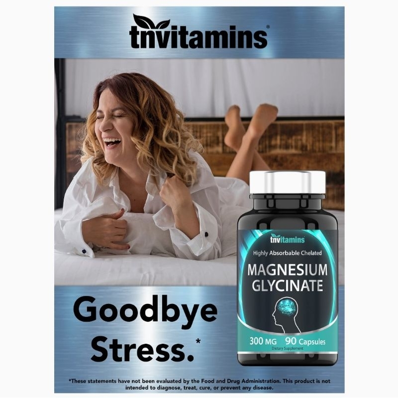 Viên Uống Magnesium Glycinate 300mg Tăng Cơ, Ngủ ngon, Khỏe Tim, Cân Bằng Cảm Xúc tnvitamins