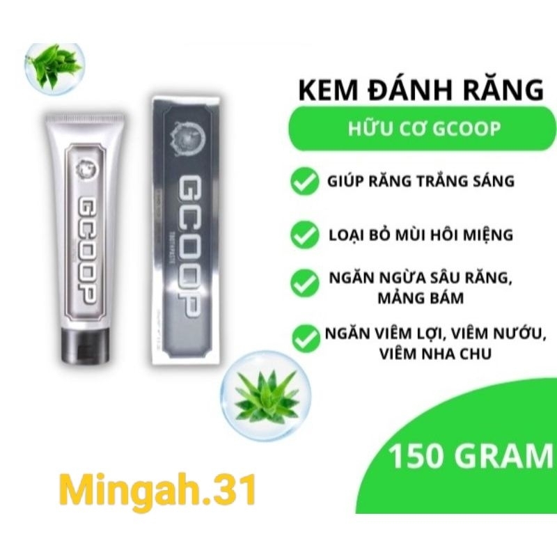 Kem đánh răng Gcoop Hàn Quốc thơm miệng, trắng răng 150g chiết xuất hữu cơ