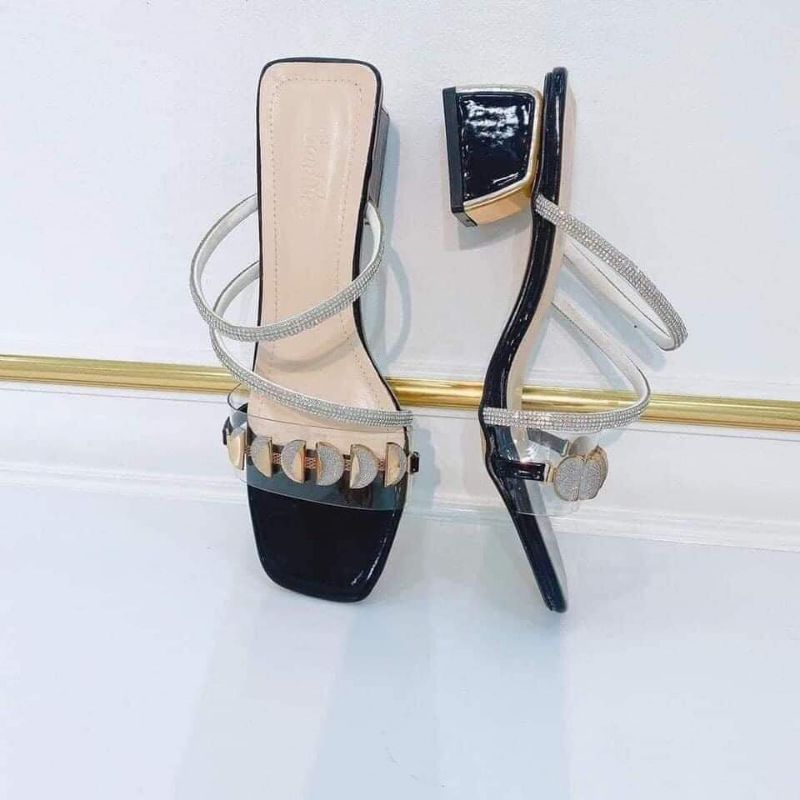 Sandal cao 5cm viền đồng,khóa mặt trăng bigsize 32 đến 45