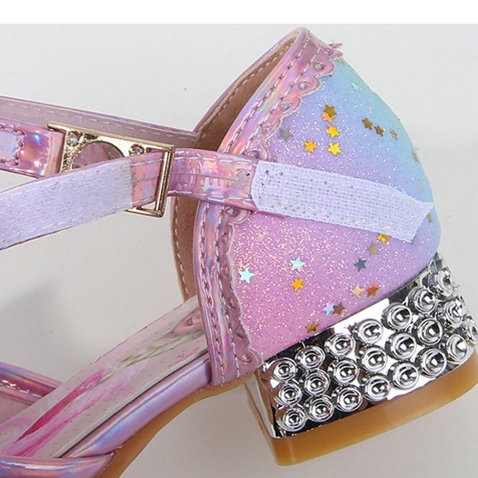 Giày công chúa Elsa cao gót hở mũi cho bé gái 3-10 tuổi mẫu mới 2023