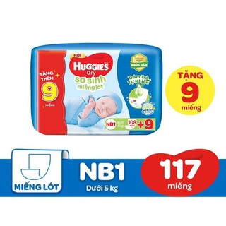 Miếng lót Huggies NB1 108 miếng, NB2 60 miếng