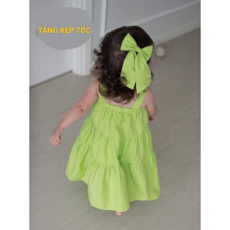 ĐẦM VÁY ĐI CHƠI 2 DÂY MAXI XÒE RỘNG VẢI NHẬP MỀM MẠI VÀ THOÁNG MÁT BÉ GÁI HAIVANCO cho bé 13 đến 40 kg