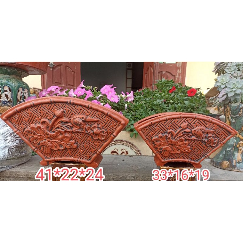 chậu quạt đắp nổi cao cấp M001