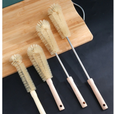 Cây Cọ Chà Rửa Ly Cốc Bình Nước Tay Cầm Cán Gỗ Dài Dụng Cụ Vệ Sinh Nhà Bếp L77
