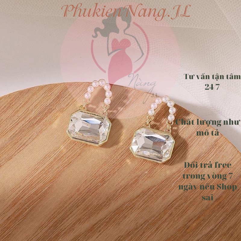 MS03 Bông tai nữ 2022 hình ổ khoá lạ mắt MS03