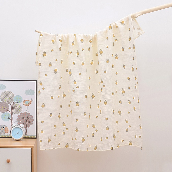 Khăn tắm cho bé loại to 100cm x 100cm vải xô muslin, dùng làm khăn quấn bé sơ sinh ra ngoài, chăn đắp mùa hè