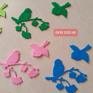 5 cặp chim bằng giấy xốp - Hình trang trí thiệp, phong thư, bao lì xì , bưu thiếp – Xốp mầm non - giấy mỹ thuật
